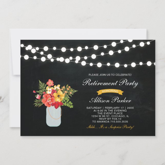 Invitación a la fiesta de retiro sorpresa de Chalk (Anverso)