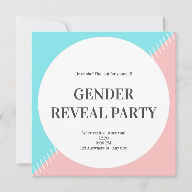 Invitación a la fiesta de revelación de género (Anverso)