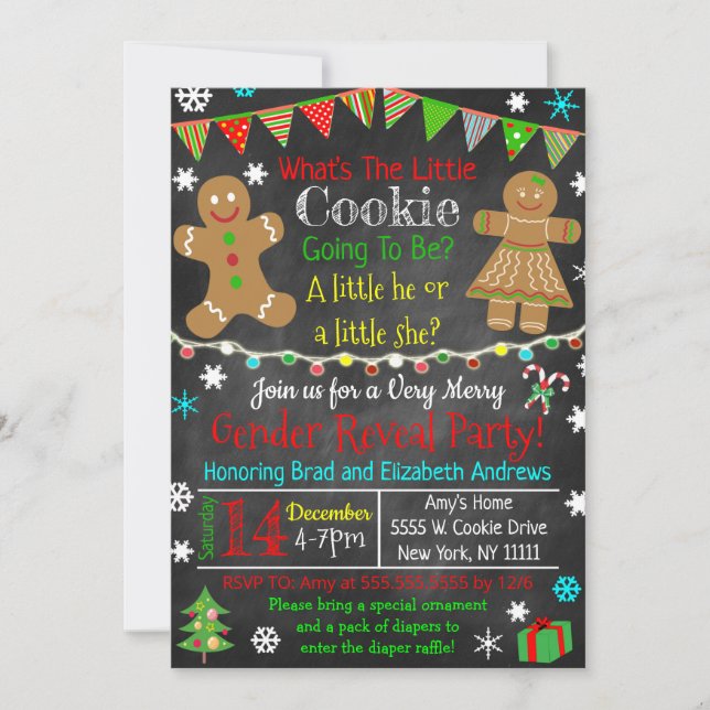 Invitación a la fiesta de revelación de género (Anverso)