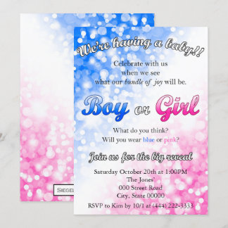Invitación a la fiesta de revelación de género