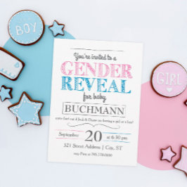 Invitación a la fiesta de revelación de género