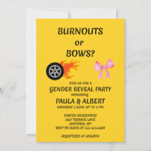 Invitación a la fiesta de revelación de género Bur