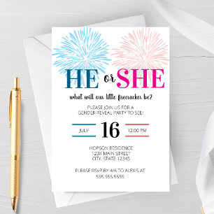 Invitación a la fiesta de revelación de género con