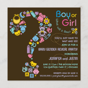 Invitación a la fiesta de revelación de género con