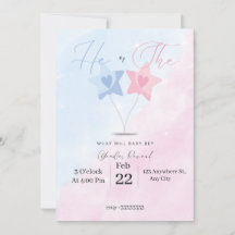 Invitación a la fiesta de revelación de género Él
