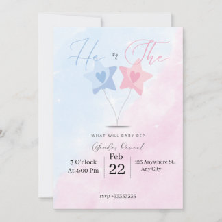 Invitación a la fiesta de revelación de género Él