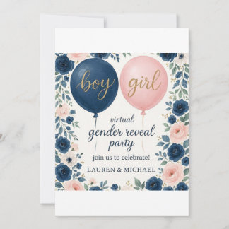 Invitación a la fiesta de revelación de género vir