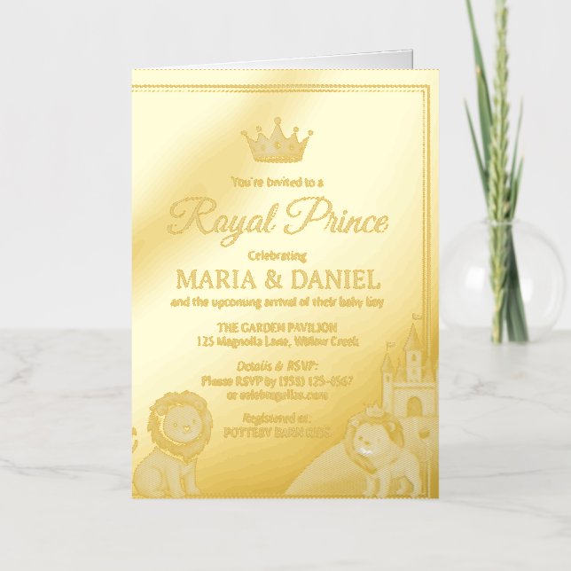 Invitación a la Fiesta de Revelación del Bebé Prín (Anverso)