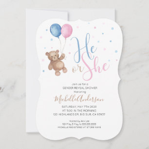 Invitación a la fiesta de revelación del sexo del 