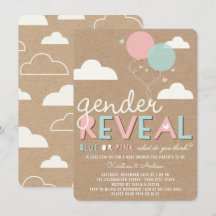 Invitación a la Fiesta de Revelación del Sexo del 