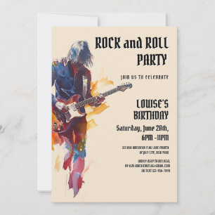 Invitación a la fiesta de rock y Rollo de Beige