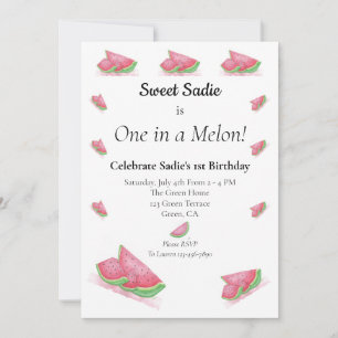 Invitación a la fiesta de rodajas de sandía