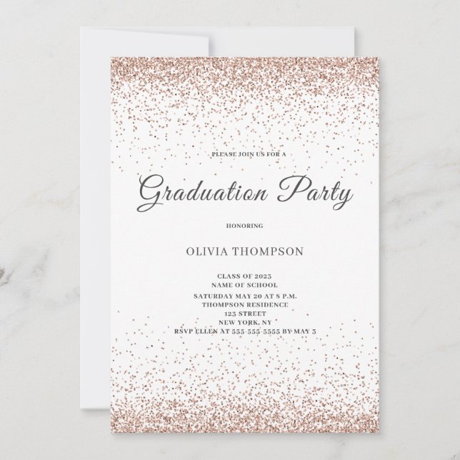 Invitación a la fiesta de Rosa de graduación de Pu (Anverso)