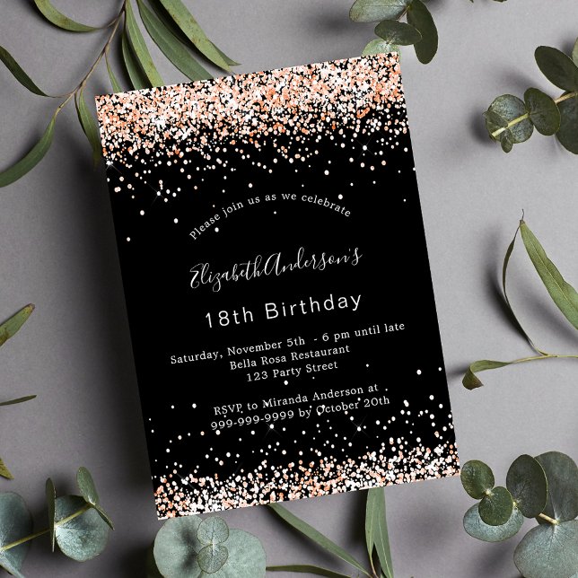 Invitación a la fiesta de rosa negro de cumpleaños (Subido por el creador)
