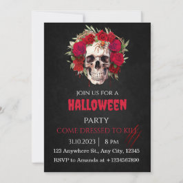 Invitación a la fiesta de Rosas de cráneo de Hallo