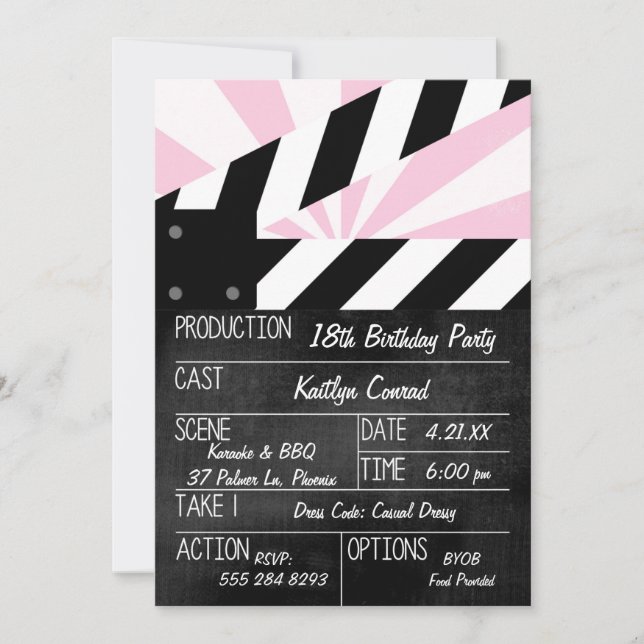 Invitación a la fiesta de Rótulo de acción de Clap (Anverso)