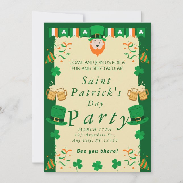 Invitación a la fiesta de San Patricio (Anverso)