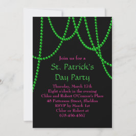 Invitación a la fiesta de San Patricio en rosa y n