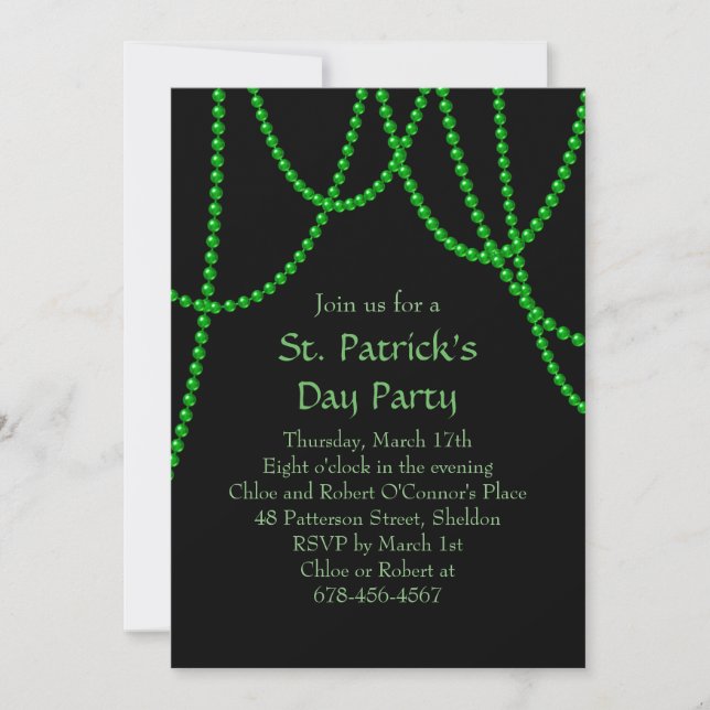 Invitación a la fiesta de San Patricio - negro (Anverso)