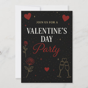 Invitación a la fiesta de San Valentín  Black&Gold