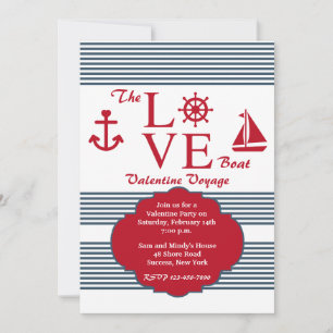 Invitación a la fiesta de San Valentín del barco d