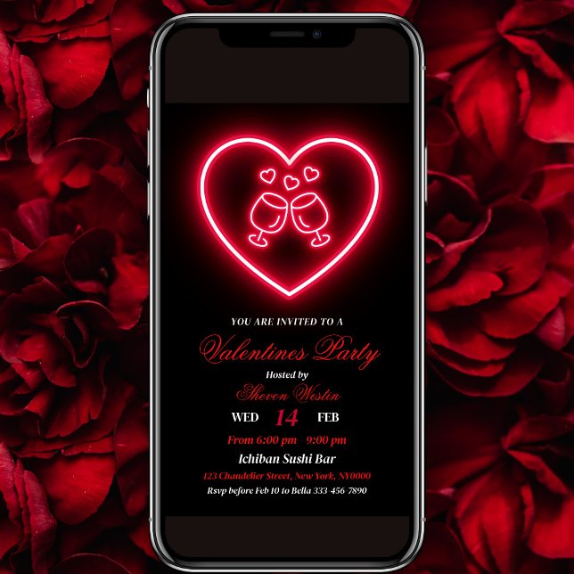 Invitación a la fiesta de San Valentín del corazón (Subido por el creador)