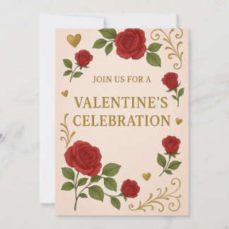 Invitación a la fiesta de San Valentín | Rosas rom