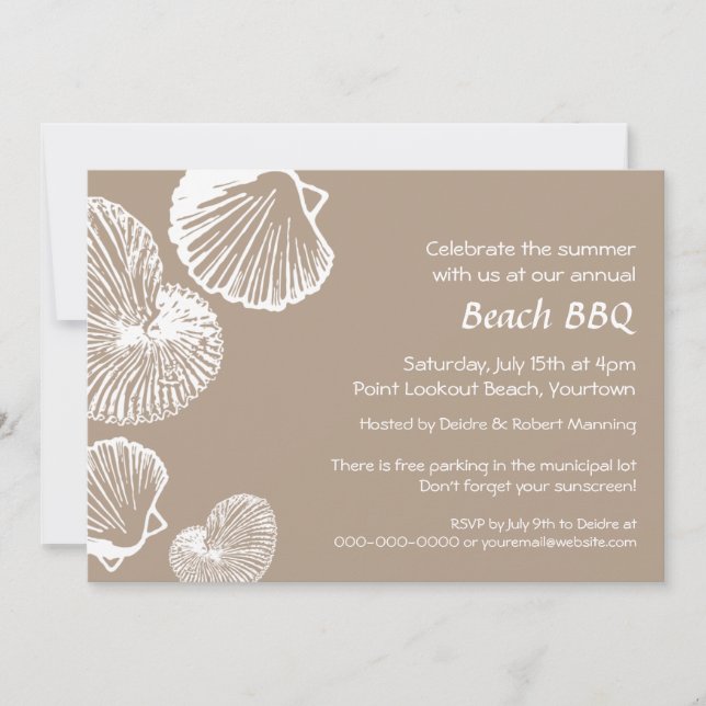 Invitación a la fiesta de Seashell Beach (Anverso)