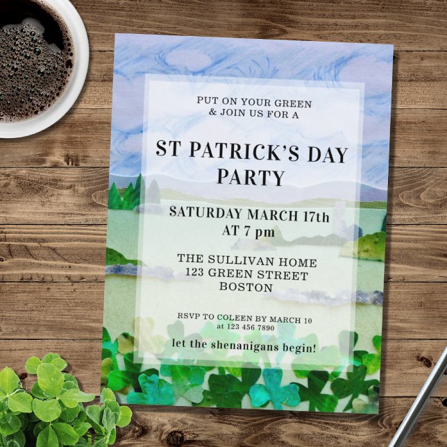 Invitación a la fiesta de Shamrock en el Día de Sa (Subido por el creador)