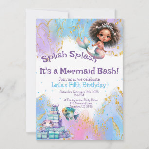 Invitación a la fiesta de sirena Splish Splash