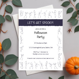 Invitación a la fiesta de Skeleton Dance Halloween
