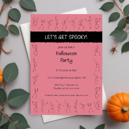 Invitación a la fiesta de Skeleton Dance Halloween