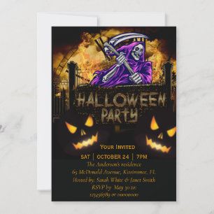 Invitación a la fiesta de skeleton de Halloween Pa