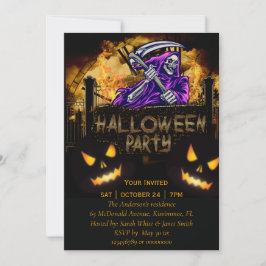Invitación a la fiesta de skeleton de Halloween Pa