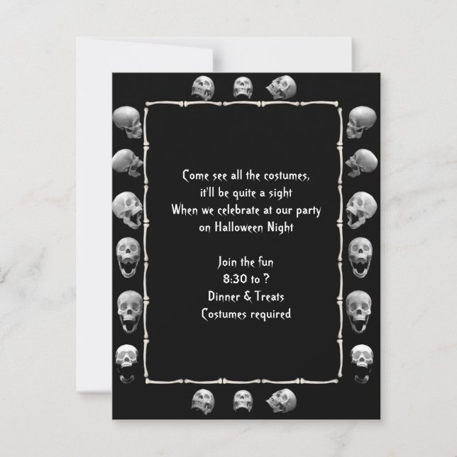 Invitación a la fiesta de Skull Frame Halloween (Anverso)