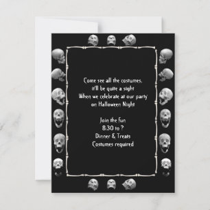 Invitación a la fiesta de Skull Frame Halloween