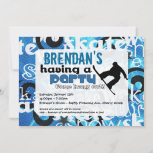 Invitación a la fiesta de snowboard