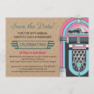 Invitación a la fiesta de Sock Hop con Jukebox
