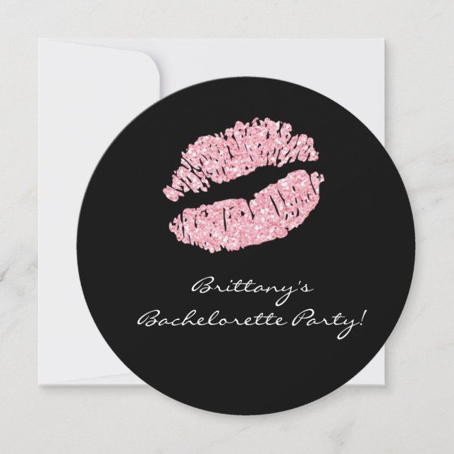 Invitación a la fiesta de soltera con beso de labi (Anverso)