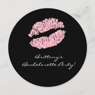 Invitación a la fiesta de soltera con beso de labi