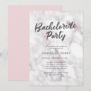 Invitación a la fiesta de soltera de mármol rosa