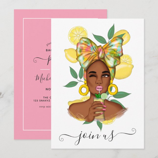 Invitación a la fiesta de soltera de verano (Anverso / Reverso)