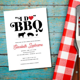 Invitación a la fiesta de soltera Red Gingham I Do