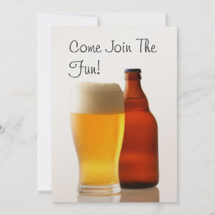 Invitación a la fiesta de soltero con botella de c