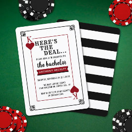 Invitación a la fiesta de soltero con noche de cas