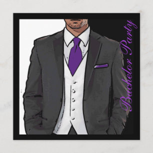 Invitación a la fiesta de soltero de esmoquin blan