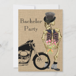 Invitación a la fiesta de soltero de esqueleto de