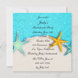 Invitación a la fiesta de soltero en la playa de v
