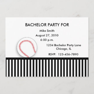 Invitación a la fiesta de soltero negro blanco béi
