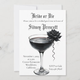 Invitación a la fiesta de soltero "Novia o Muerte"